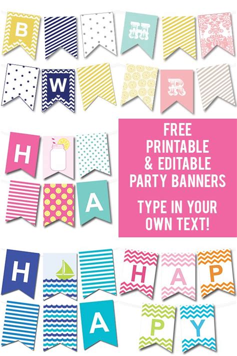 Free Printable Party Banner Templates
