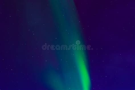 Aurora Borealis Northern Lights In The Night Sky With Stars Stock