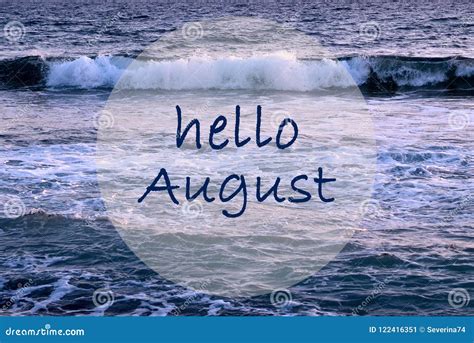 Hello August Alphabet Letter On Green Grass Background Royalty Free