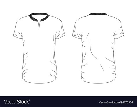 Line Blank T Shirt Template Front And Back Vector Image
