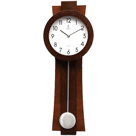 Pendulum Wall Clock Battery Operated Quartz Wood Pendulum Clock Silent Modern Wooden Design