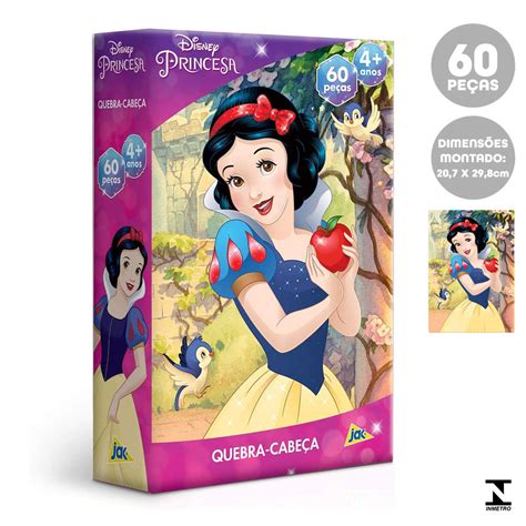 Quebra Cabeça Disney Princesa 60pcs Branca De Neve Toyster Pedagógica