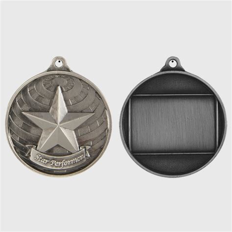 Global Star Performer Medal 50mm Silver Academic Au