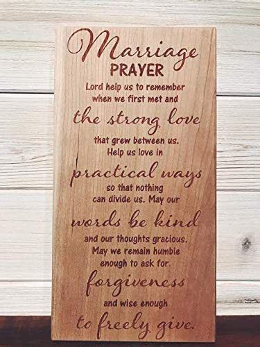 Marriage Prayer Wall Plaque Laser Engraved Personalized