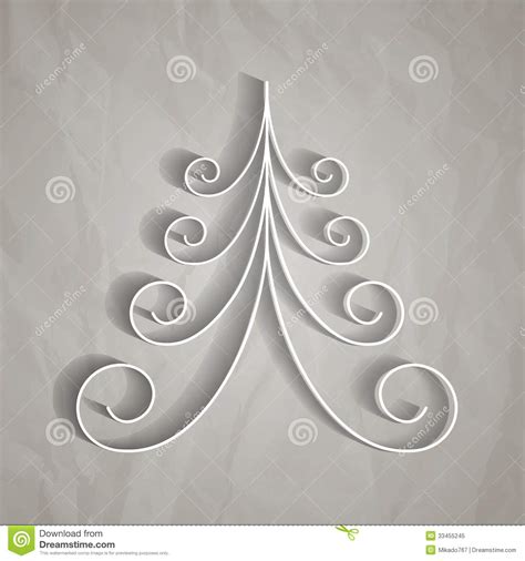 White Paper Christmas Tree Stock Vector Illustration Of Retro 33455245