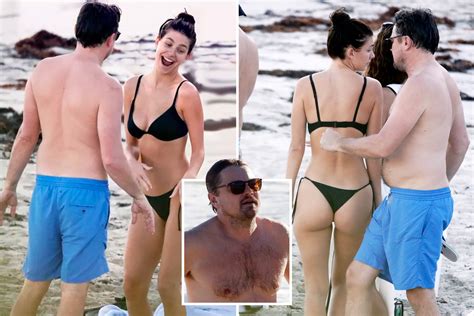 Leonardo Dicaprio Cant Keep His Eyes Off Girlfriend Camila Morrone On Caribbean Beach The