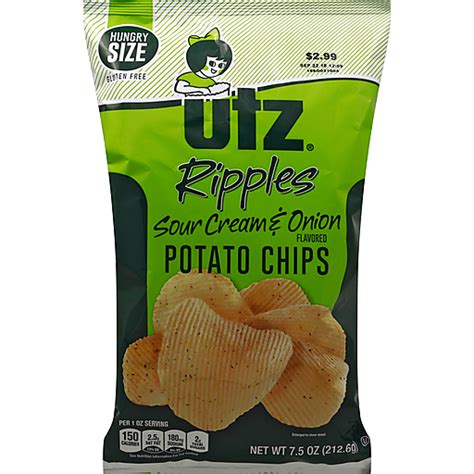 Utz Potato Chip Sour Cream And Onion Ripple Chip Snacks Chips And Dips