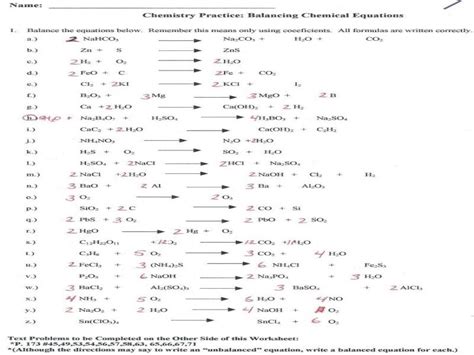 Balancing equations worksheet chemistry 1 from balancing chemical equations worksheet answer key , source: Student Exploration Balancing Chemical Equations Gizmo / Balancing Chemical Equations Gizmo ...