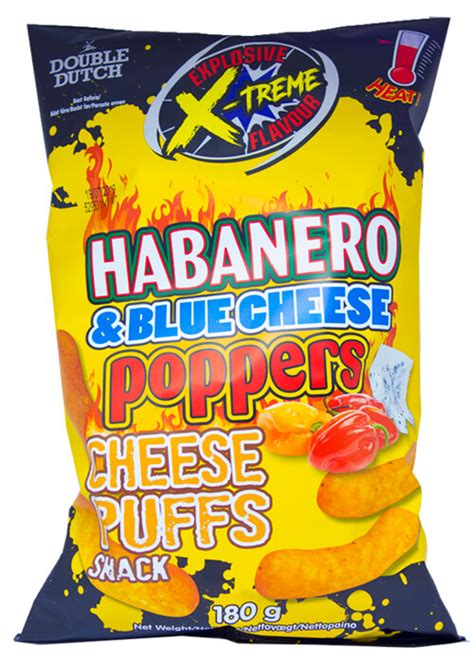Double Dutch Habanero Blue Cheese Poppers Cheese Puffs 180g
