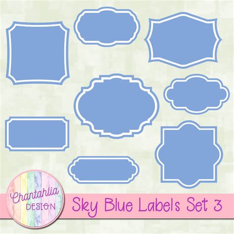 Free Labels Design Elements In Sky Blue