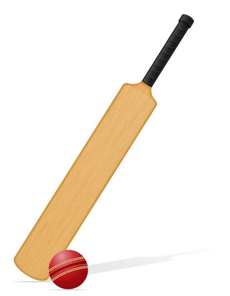 Illustration Vectorielle De Batte De Cricket Et Balle Vecteur Premium