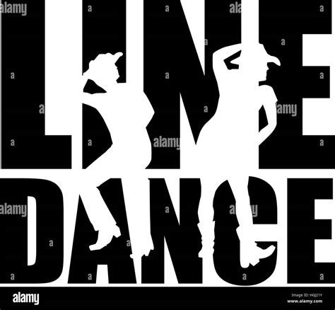 Line Dance Word With Silhouette Stock Photo Alamy