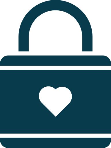 Padlock Lock Love Heart Icon In Valentine Glyph