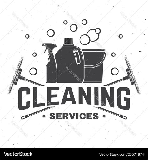 Cleaning Company Badge Emblem Royalty Free Vector Image