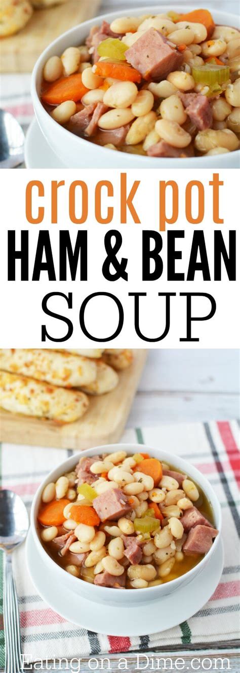 The ham hock seasons the beans and makes the dish hearty enough to serve on its own, but if you want put the beans in a large bowl and cover them with water. Ham and Bean Soup Crock Pot Recipe - Easy Crock Pot Ham ...