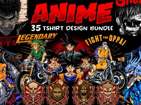 Anime Illustration Tshirt Design Bundles Buy T Shirt Designs