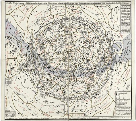 Northern Hemisphere Star Chart 1909 Stock Image C0268897