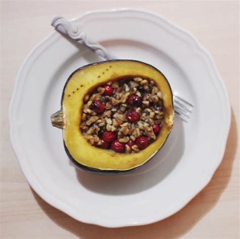 My Big Green Cookbook Roasted Acorn Squash With Walnuts And Cranberries
