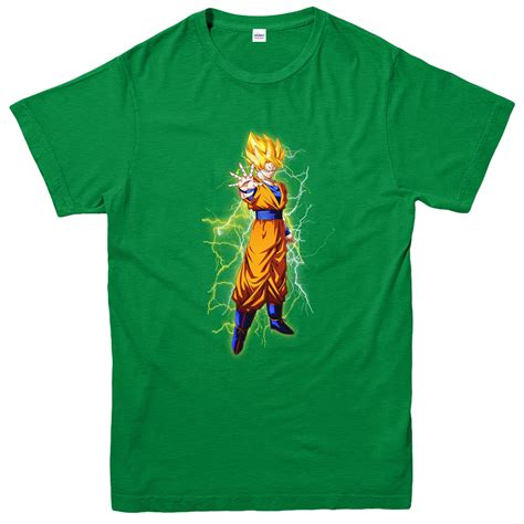 T shirt dragon ball original. Goku Super Saiyan Lightning T-Shirt, Dragon Ball Z Inspired Tee Top | eBay