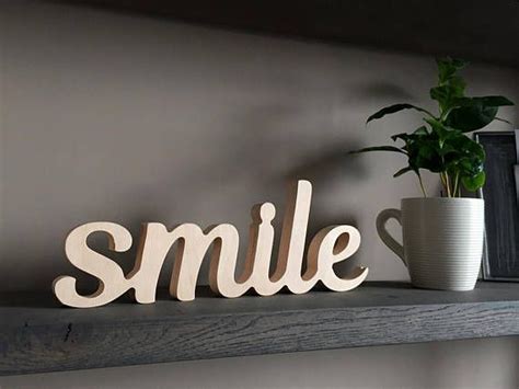 Wooden Rustic Smile Sign Positive Wood Word Smile Etsy In 2022