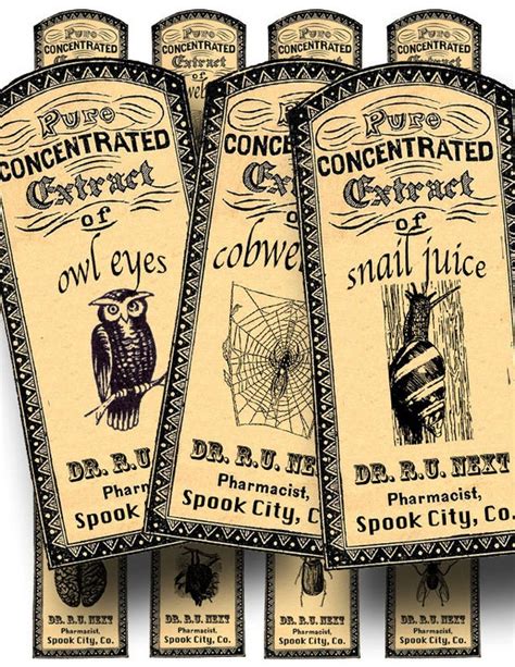 Items Similar To Apothecary Labels For Halloween Party Favors Vintage