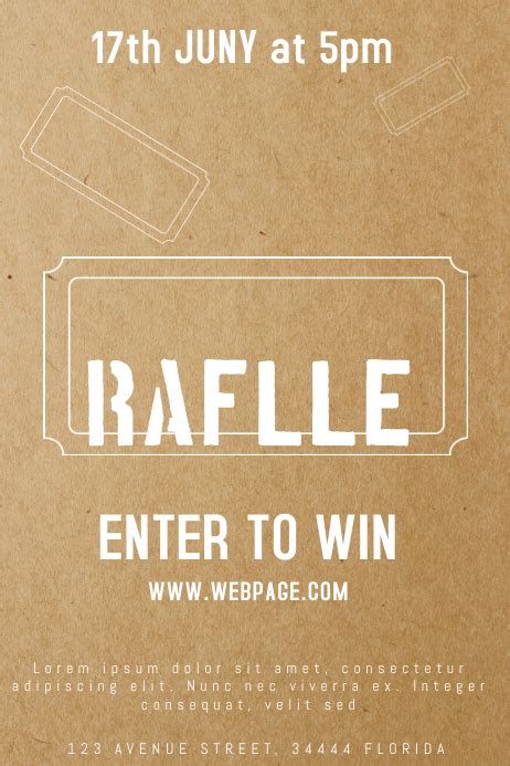Raffle Giveaway Ticket Poster Flyer Template Postermywall