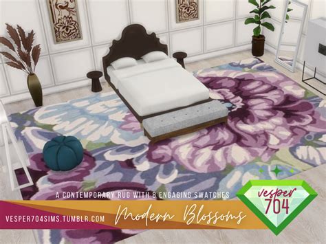 The Sims Resource Modern Blossoms Rug A Base Game Recolor