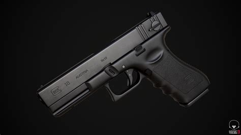 3d Model Glock 18 Gameready Asset With Textures Vr Ar Low Poly Cgtrader