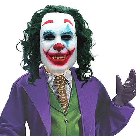 Buy Halloween Horror Clown The Dark Knight Adult Joker Latex With Hair