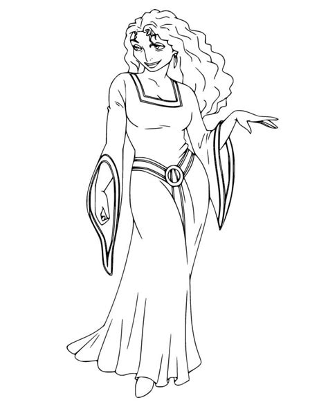 Mother Gothel From Tangled Coloring Page Free Printable Coloring