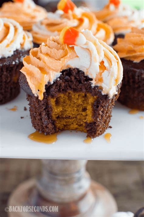 Chocolate Pumpkin Cupcakes With Salted Caramel Buttercream Delicious
