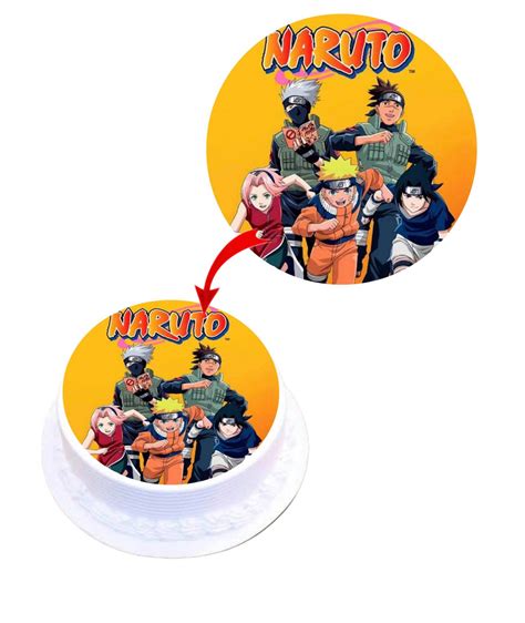 Naruto Edible Cake Topper Round Images Cake Decoration Happy Party