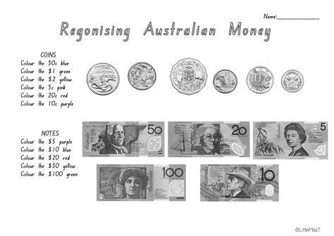 Australian Money Worksheets Teach In A Box Free Printable