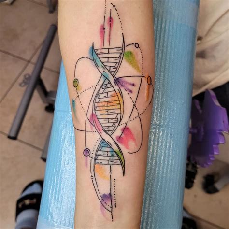 Dna Tattoo I Got Might Get It Coloured In Later When It Heals R