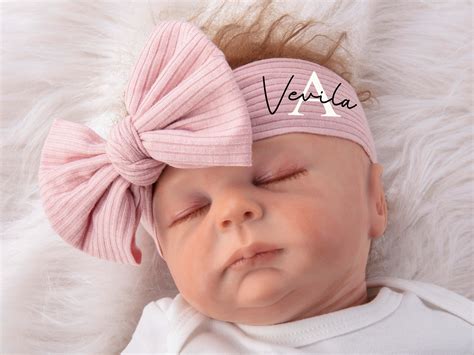 Baby Headband Personalized Newborn Headband Ribbed Knit Etsy