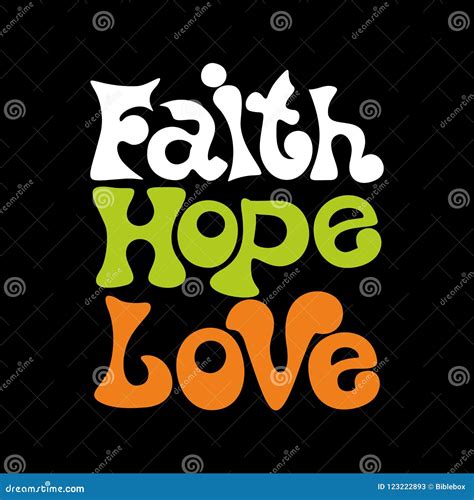 Christian Illustration Faith Hope Love Stock Vector Illustration Of
