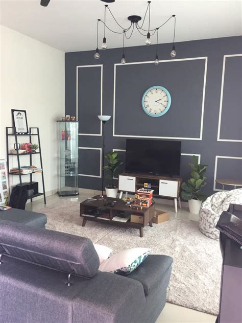 .ruang tamu minimalis kecil sederhana 20+ desain wallpaper dinding ruang tamu minimalis warna cat yang baik untuk ruang tamu menurut feng shui 55+ kombinasi cat ruang tamu dua warna minimalis. Keren Diy Cat Corak Cat Dinding Ruang Tamu - Erlie Decor
