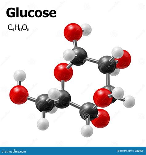 Modelo 3d De Molécula De Glucosa Ilustración Del Vector Ilustración