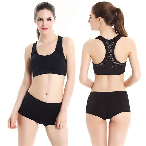 thin section seamless sports bra and panty sets women summer fitness yoga breathable tops set