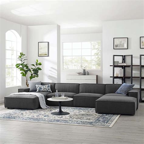 Modway Restore 6a Charcoal Sectional Sofa Eei 4116 Cha Sectional