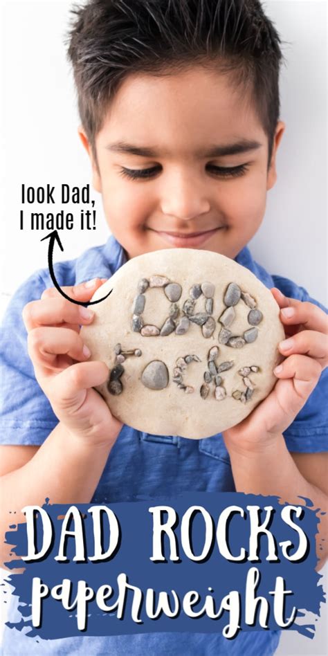 Dad Rocks Paperweight Dad Rocks Handmade Fathers Day Ts Dad Crafts