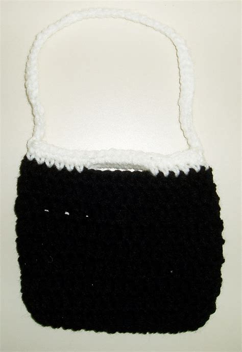 Black Crocheted Purse Small Black Bag Etsy