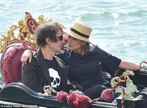 Rosamund Pike 43 Leans In For A Kiss During A Gondola Ride With