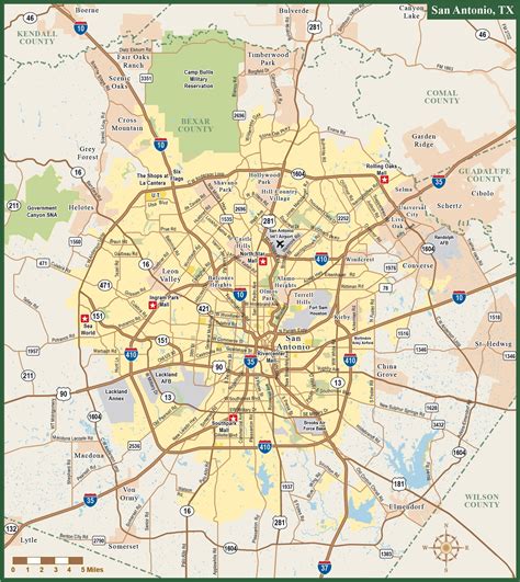 Editable Map San Antonio