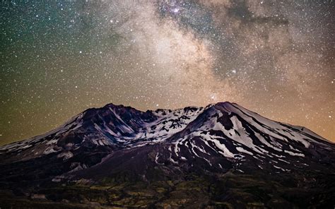 Download Wallpaper 1680x1050 Milky Way Starry Sky Stars Mountain