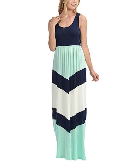 Look At This Zulilyfind Navy And Mint Chevron Maxi Dress By Celeste