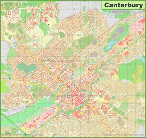 Detailed Map Of Canterbury