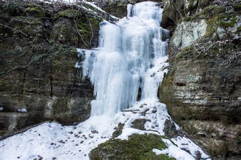 Frozen Waterfalls At Parfreys Glen Wisconsin Free Stock Photo