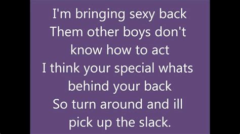 Sexyback Timbaland Justin Timberlake Lyrics Youtube