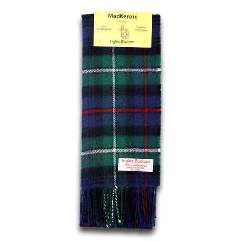 Mackenzie Modern Tartan Scarf Made In Scotland 100 Wool Plaid